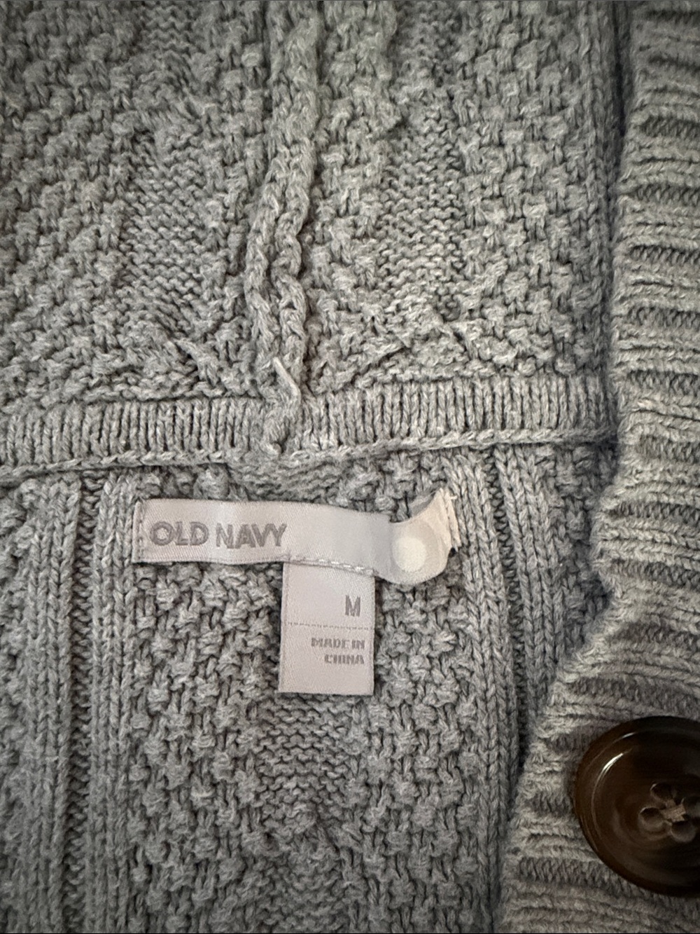 Old Navy Hooded Cable-Knit Button Cardigan - Light Blue - Picture 2 of 2